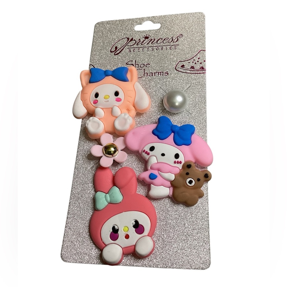 Princess Accessories Pink and Blue Shoe Charms Set 5pcs